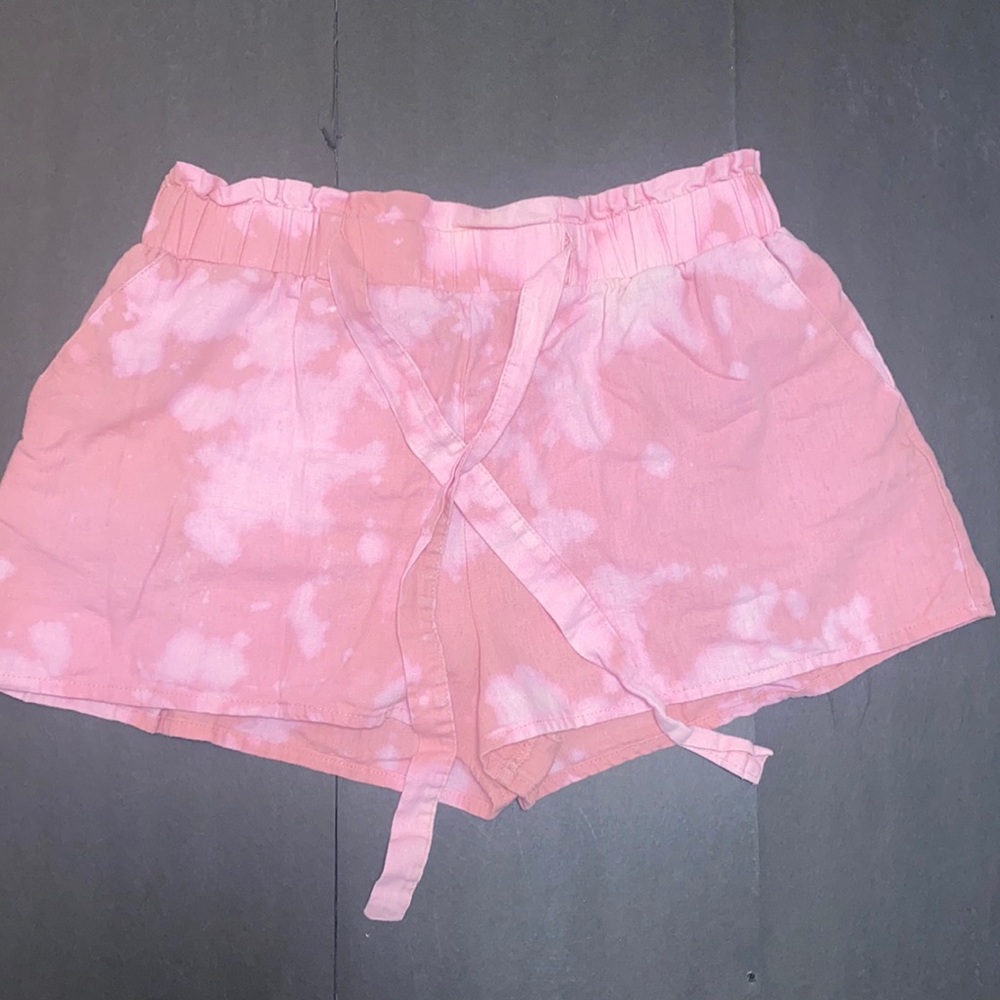 Ambiance Apparel Large Pink Bleach Dye Sleepwear Shorts